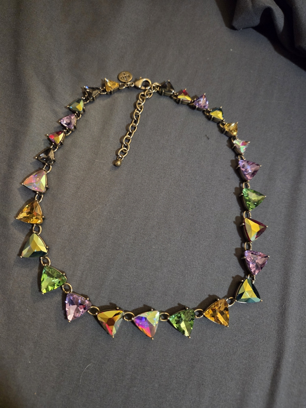 Logo Links Simulated Gemstone Statement Necklace